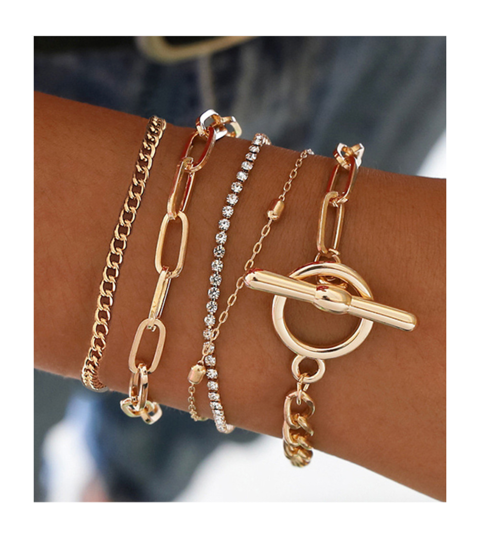 Gold Multi Layered Bracelet Set