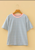 Sky Blue Stripe Crew Neck
Tee