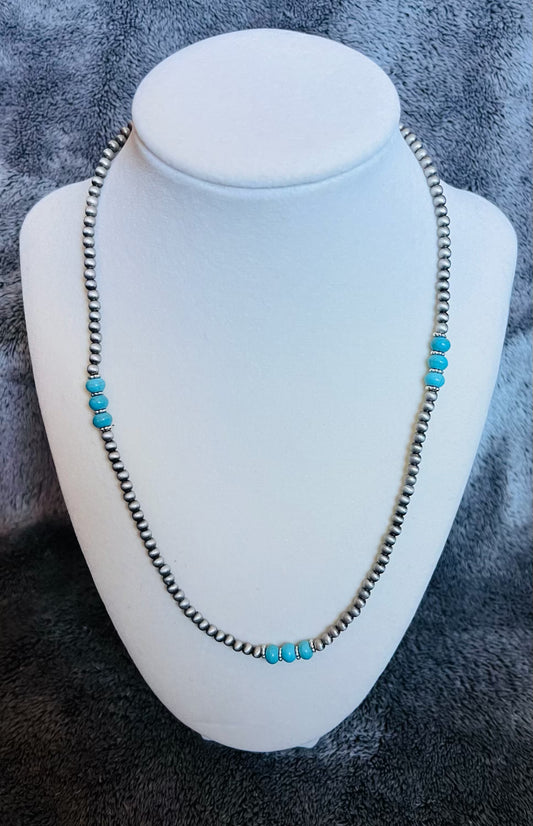 Turquoise Beaded Boho Retro Necklace