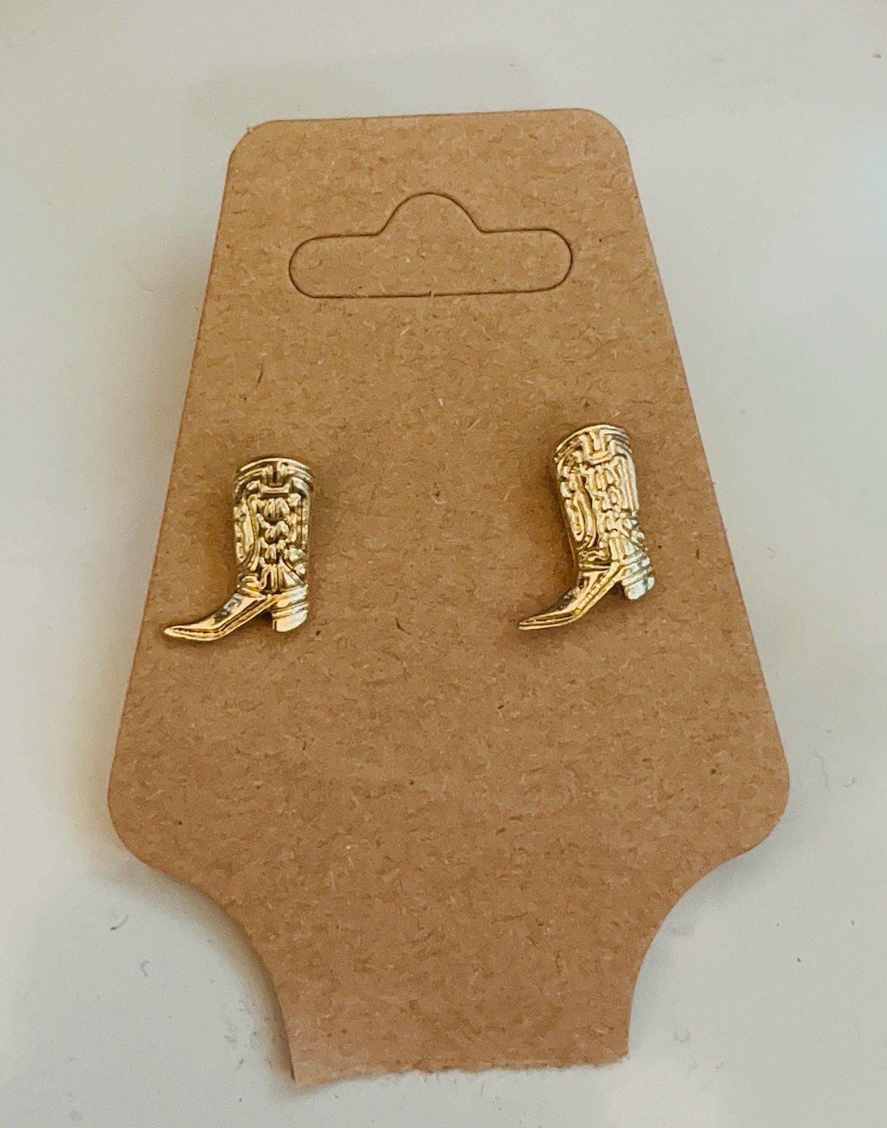 Gold Cowboy Boot Earrings