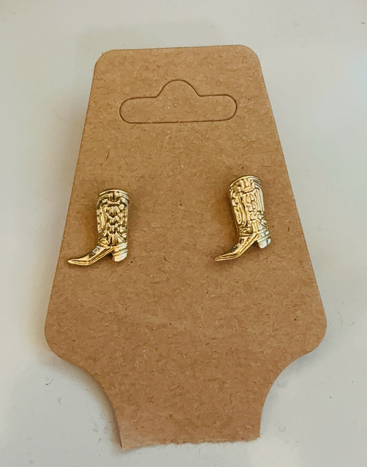 Gold Cowboy Boot Earrings
