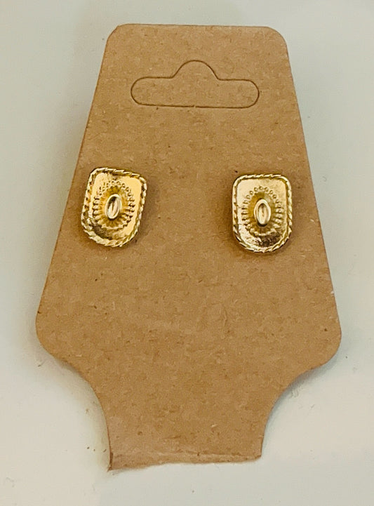 Gold Cowboy Hat Earrings