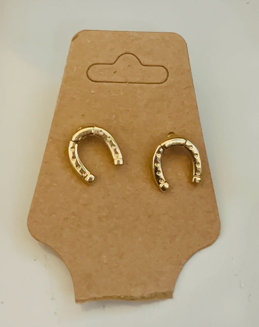 Gold Horse Shoe Earrings