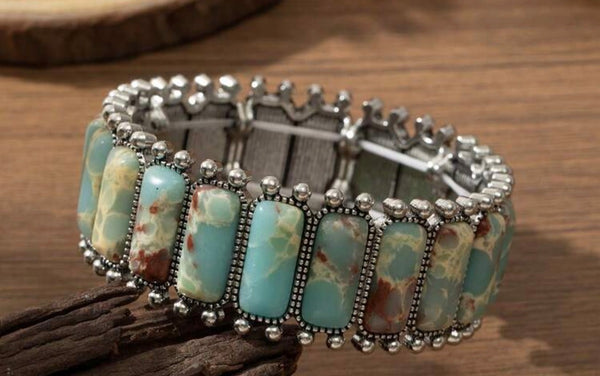 Western Style Jade Elastic Bracelet