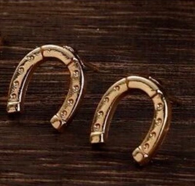 Gold Horse Shoe Earrings