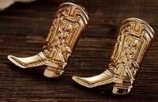 Gold Cowboy Boot Earrings