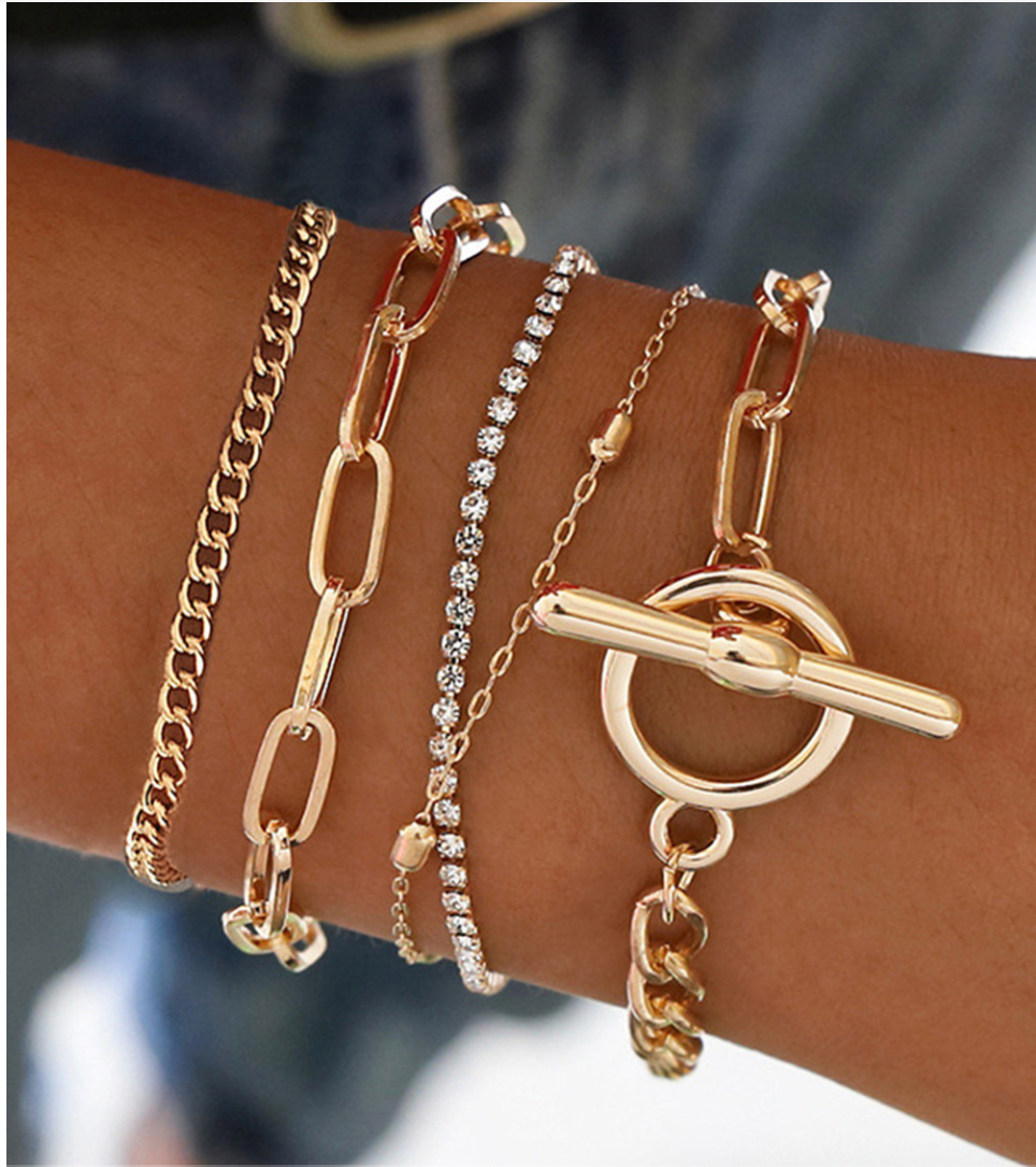 Gold Multi Layered Bracelet Set