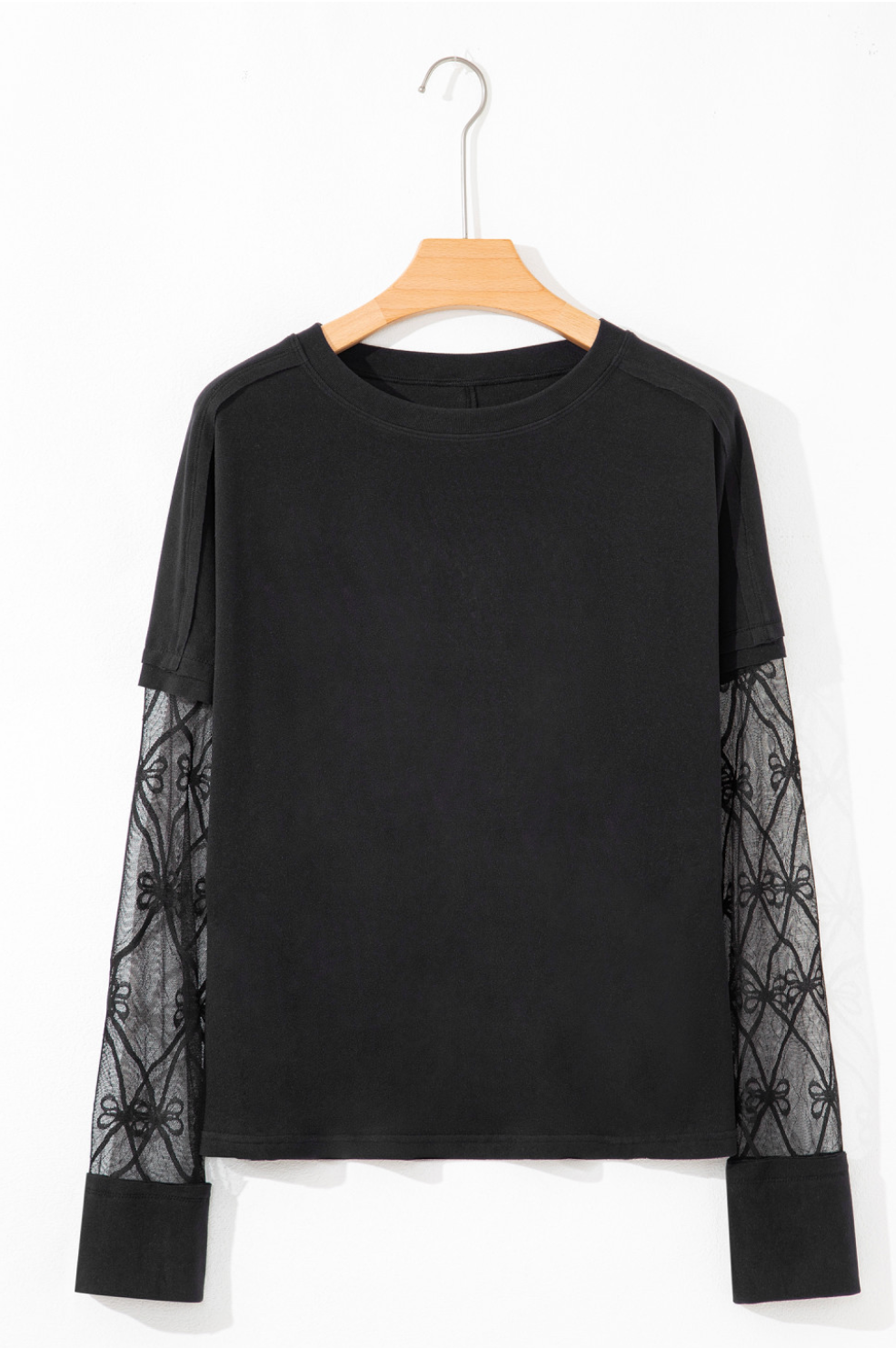 Black Bow Patchwork Long Sleeve